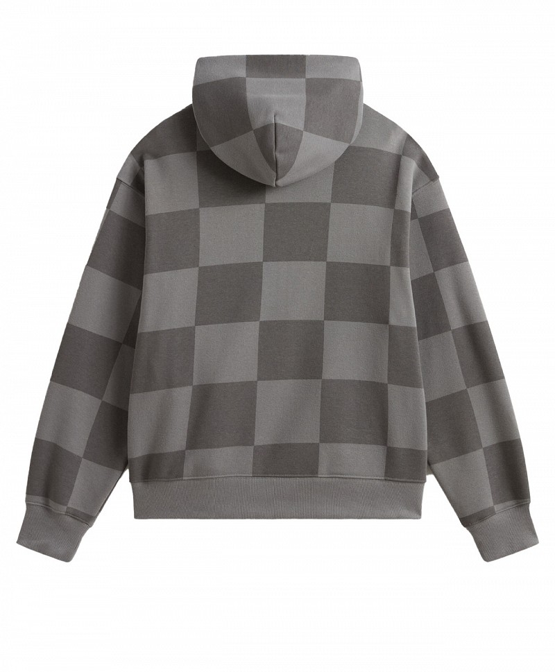 VANS TONAL CHECK STRETCH LOGO HOOD PEWTER