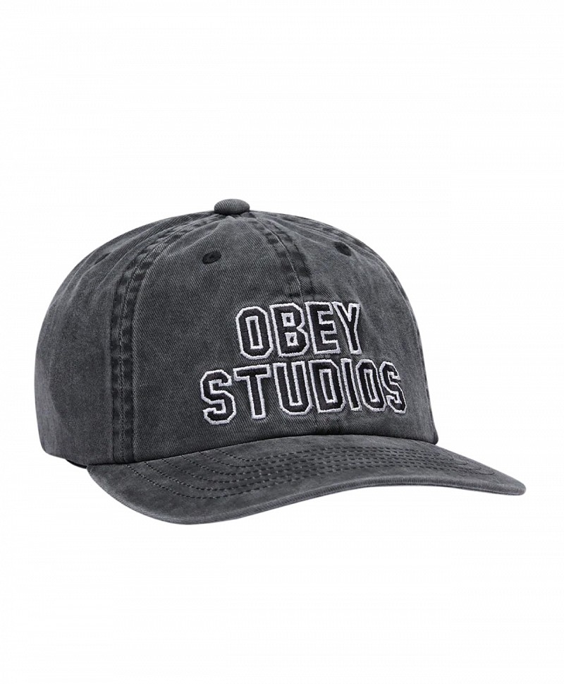 OBEY STUDIOS 6 PANEL STRAPBACK PIGMENT BLACK