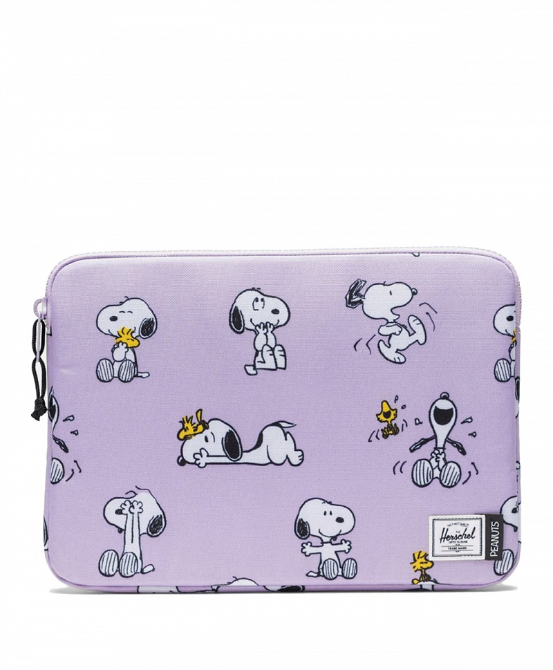 HERSCHEL X PEANUTS ANCHOR 14 SLEEVE SNOOPY AND WOODSTOCK PASTEL LILAC