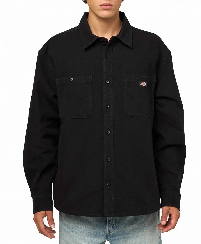 DICKIES 247 GARMENT DYED WORK SHIRT BLACK