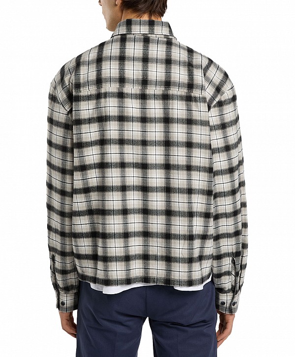 DICKIES JEROME CROPPED FLANNEL SHIRT BLACK