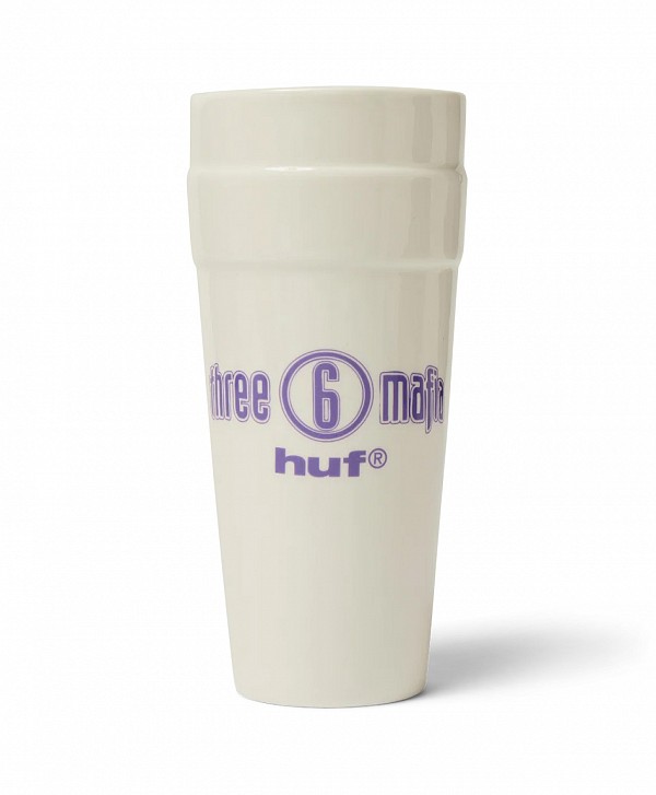 HUF X THREE 6 MAFIA CERAMIC DOUBLE CUP WHITE