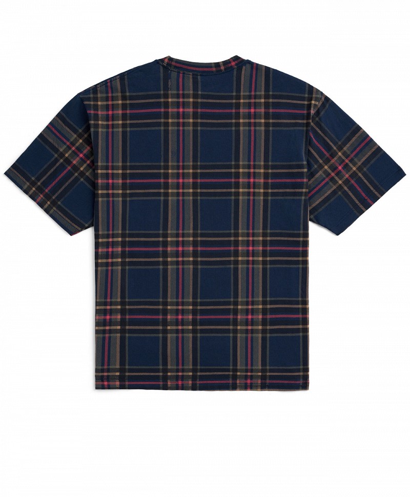 VANS PRINTED PLAID TEE DRESS BLUES