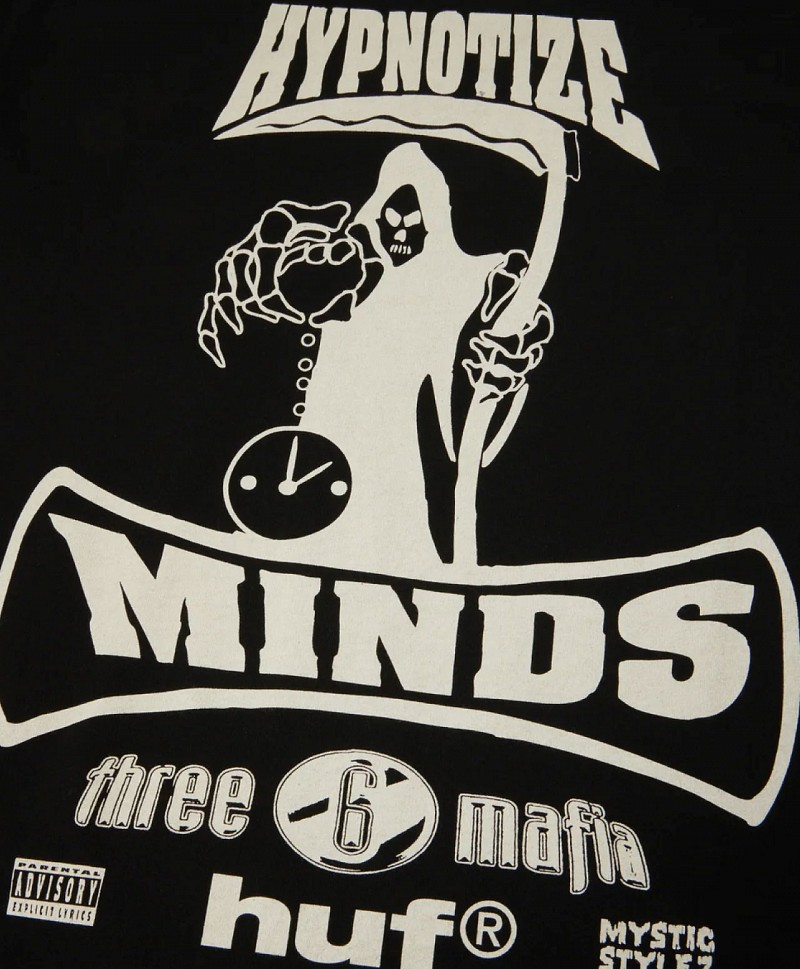 HUF X THREE 6 MAFIA MOST KNOWN UNKNOWN TEE BLACK