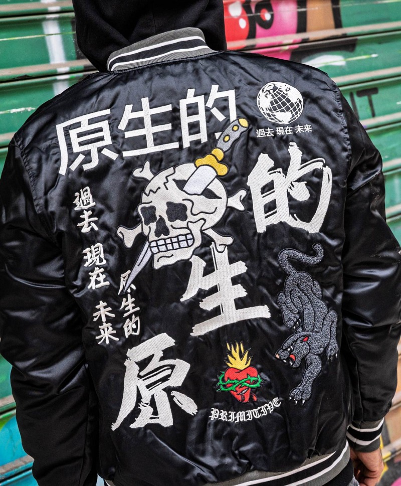 PRIMITIVE OUTSIDER VARSITY JACKET BLACK